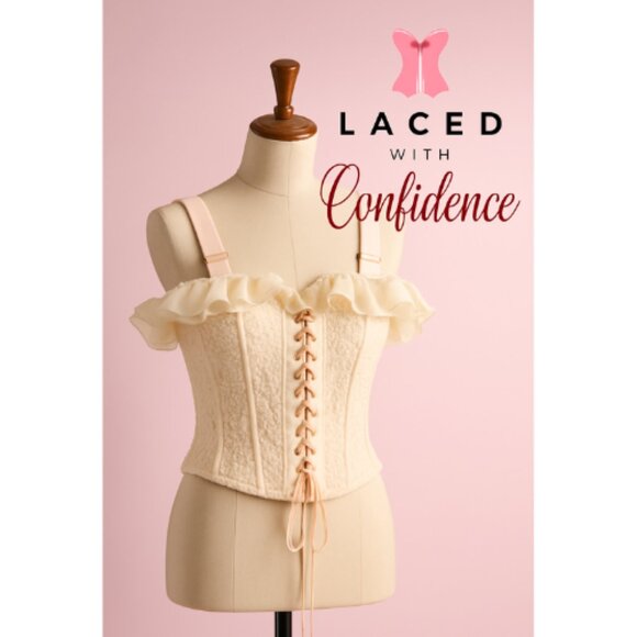 HAH Seams Like A Princess Corset – Cream Pink Lace Bustier Size Medium Revolve